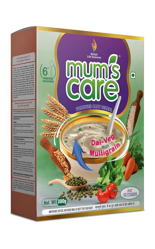 Mum's Care Fortified Baby Cereal Dal Veg Multigrain, 300gm