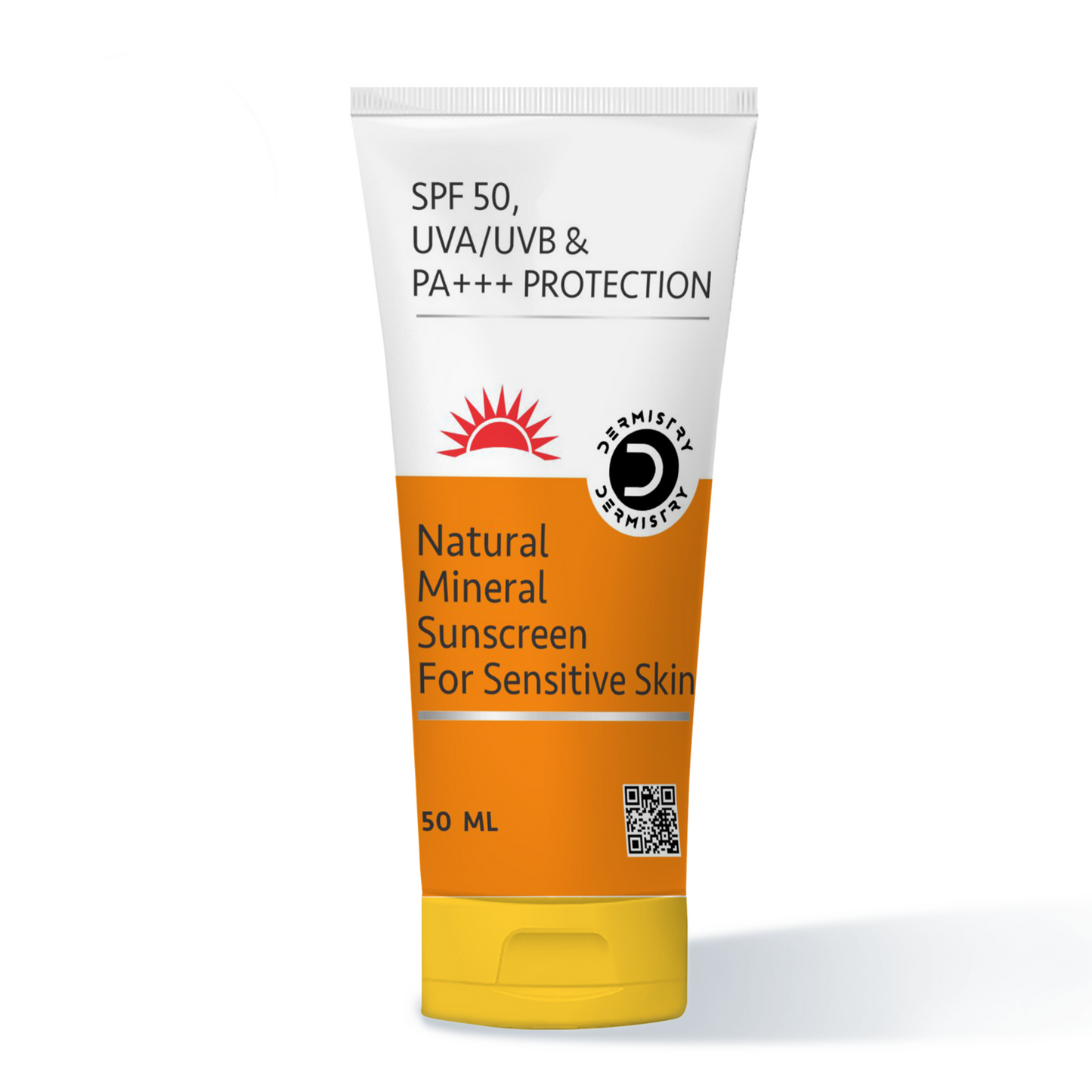 Dermistry SPF50, UVA/UVB & PA+++ Natural Mineral Sunscreen For Sensitive Skin, 50ml