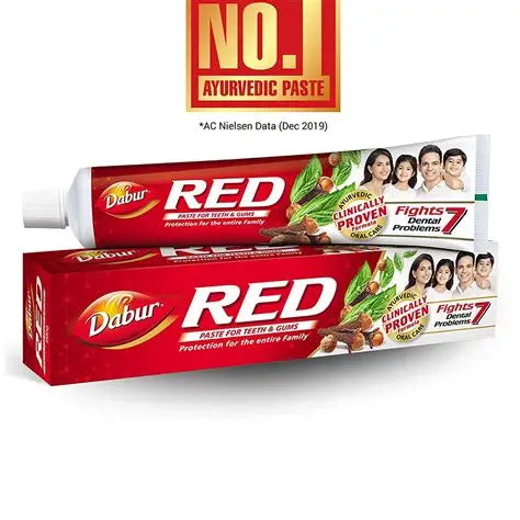 Dabur Red Ayurvedic Paste packaging on a white background