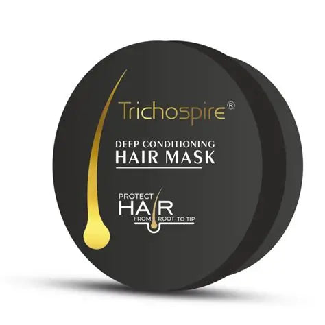 Trichospire deep conditioning hair mask packaging on a white background