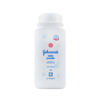 Johnson's baby powder container on a white background