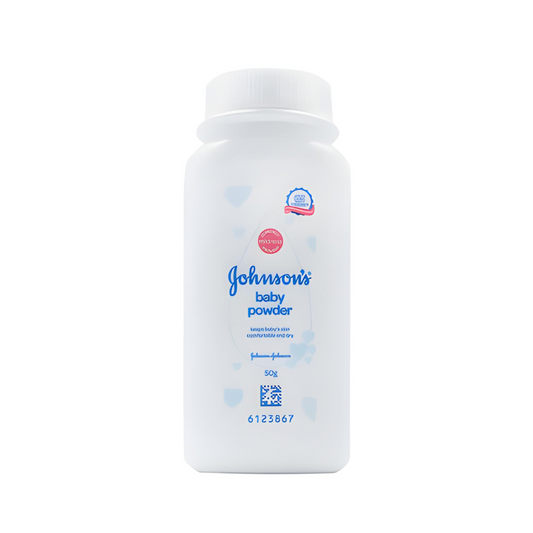 Johnson's baby powder container on a white background