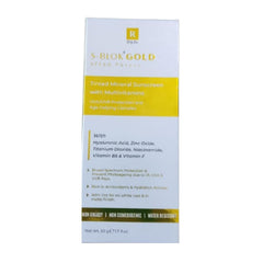 S-Blok Gold Tinted Mineral Sunscreen with Multivitamins SPF60 PA++++, 50gm