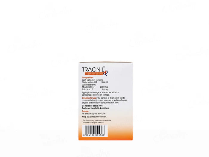 Tracnil supplement package with text and barcode on a white background