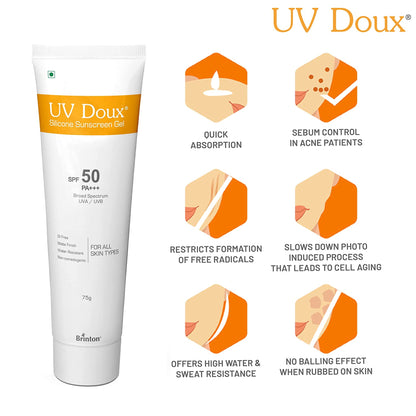 UV Doux Spf 50 防晒凝胶，75 克
