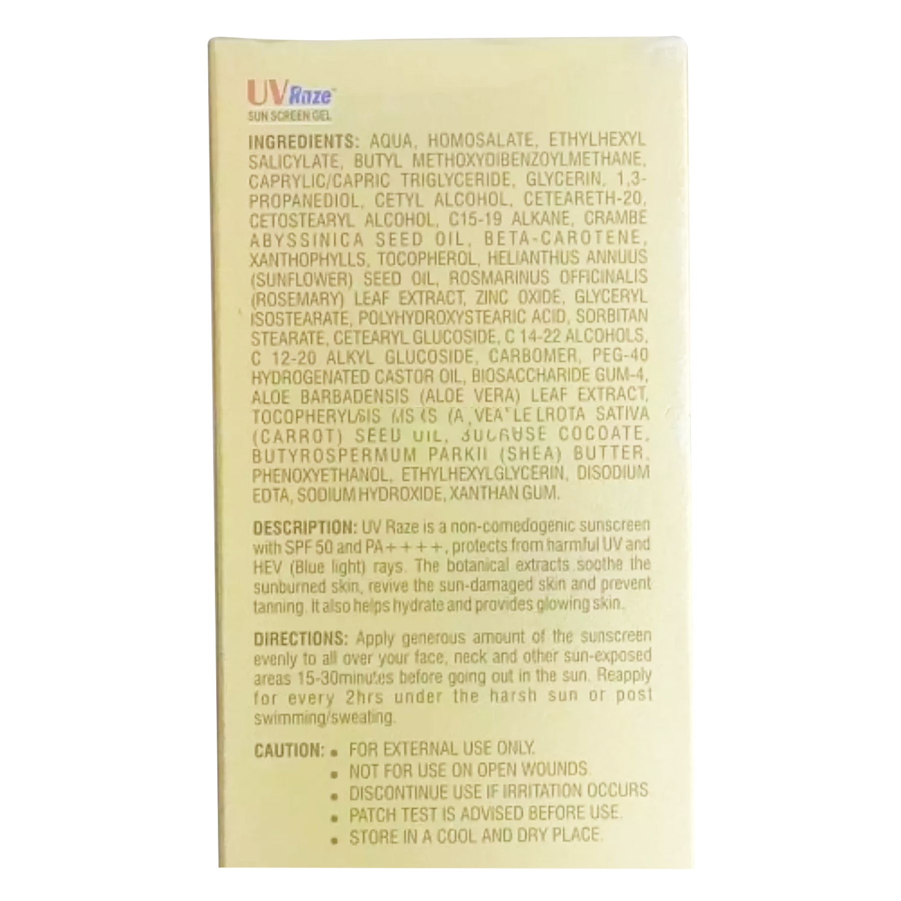 Sun Raze UV Raze Sunscreen Gel Spf 50, 75ml – ClickOnCare