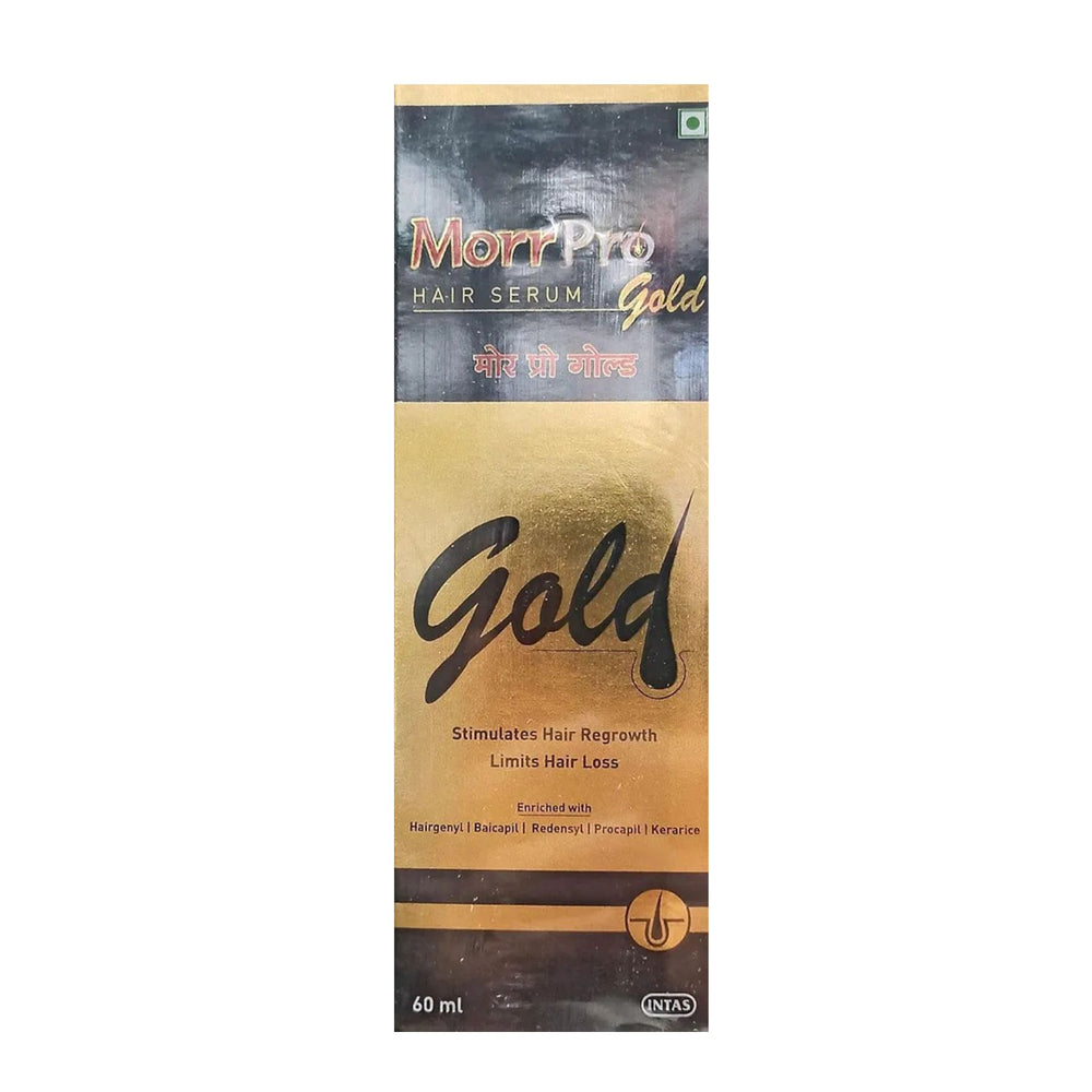 MorrPro Gold Hair Serum Enriched with Redensyl, Procapil & Hairgenyl, 60ml
