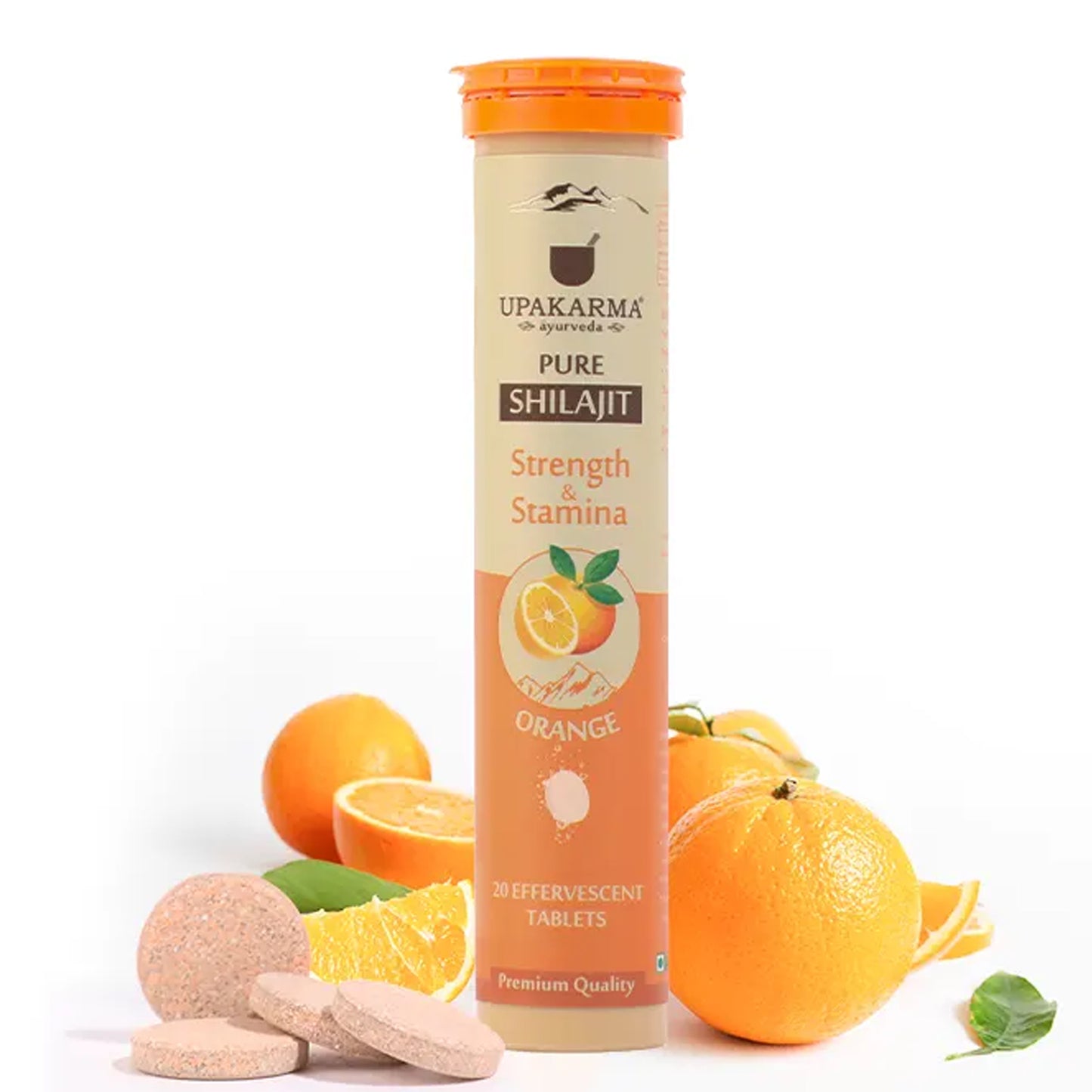 Upakarma Pure Shilajit Effervescent Orange Flavour, 20 Tablets