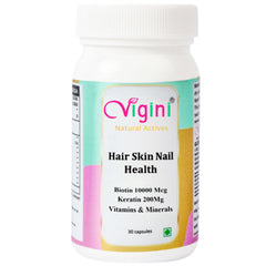 Vigini Biotin 10000mcg Hair Growth, Healthy Glowing Skin Capsule, 30 Capsules