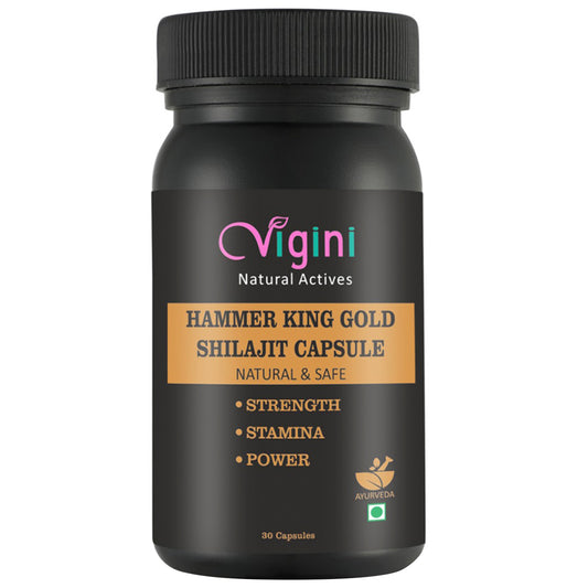 Vigini Shilajit Gold Stenght Stamina Testosterone Booster Capsules, 30 Capsules