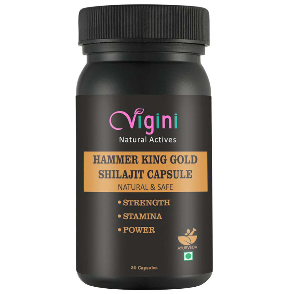 Vigini Shilajit Gold Strength Stamina Testosterone Booster Capsules, 30 Capsules