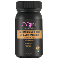 Vigini Shilajit Gold Strength Stamina Testosterone Booster Capsules, 30 Capsules