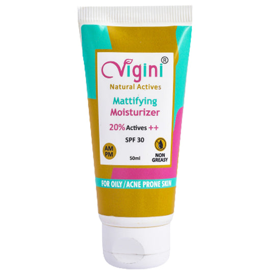 Vigini 20% 活性粉刺皮肤哑光面部保湿霜 SPF 30，50 毫升