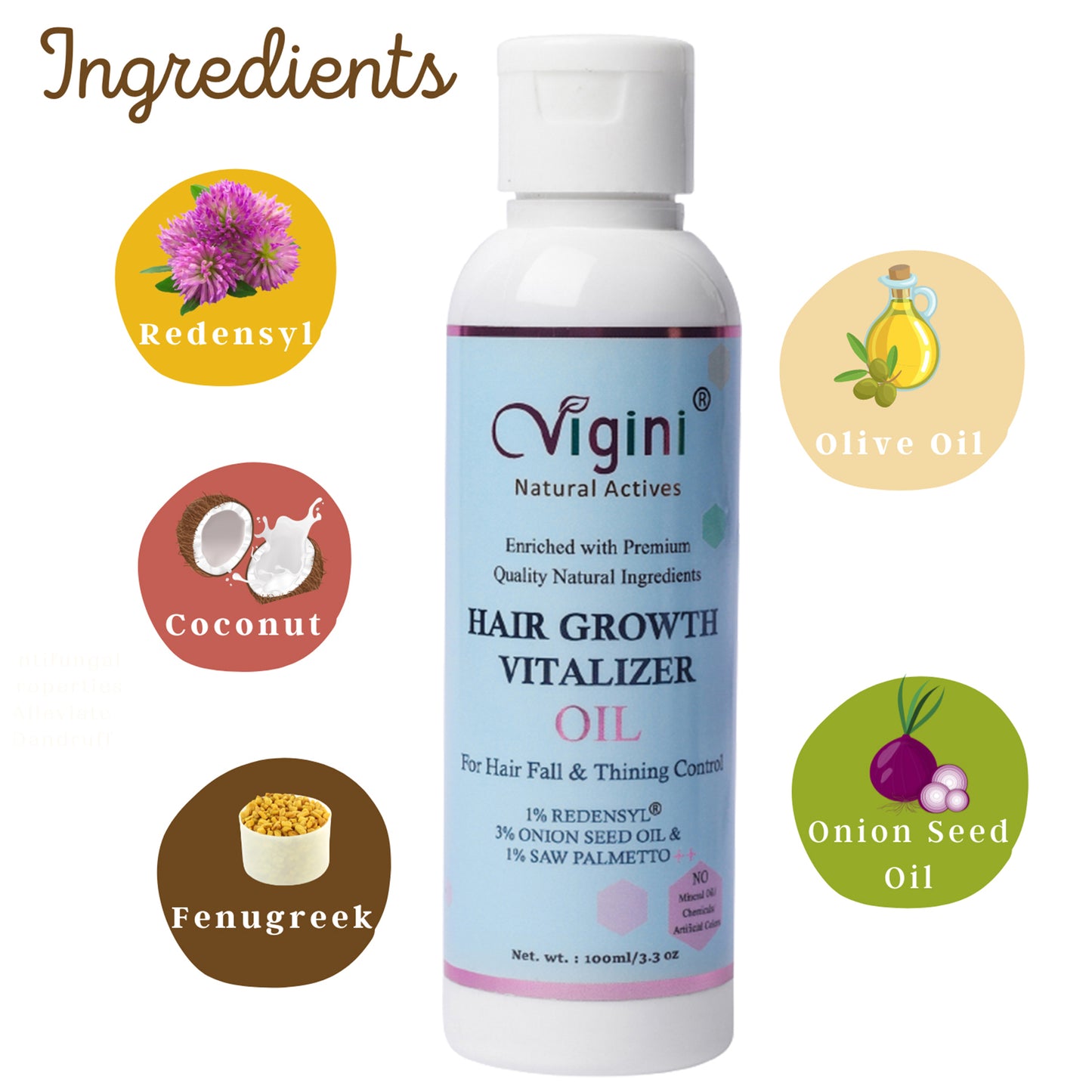 Vigini 1% Redensyl Hair Growth Regowth Vitalizer Oil, 100ml