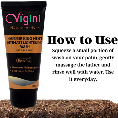 Vigini Lightening Whitening Intimate Hygiene Wash Men, 100gm