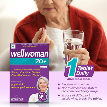 Wellwoman 70+ Health Supplement for Women, 30 Tablets