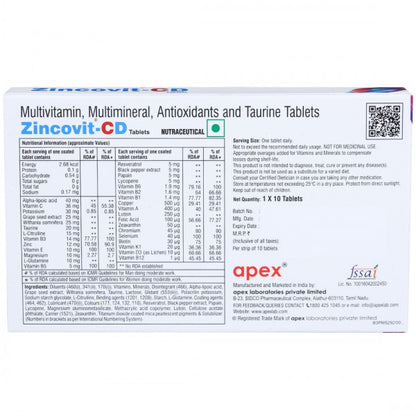 Zincovit CD Tablet, 10s