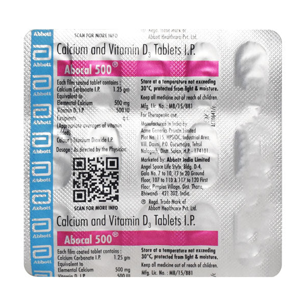 Abocal 500mg, 15 Tablets