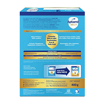 Aptamil Gold Stage 2 Follow Up Formula Refill Pack,400gm