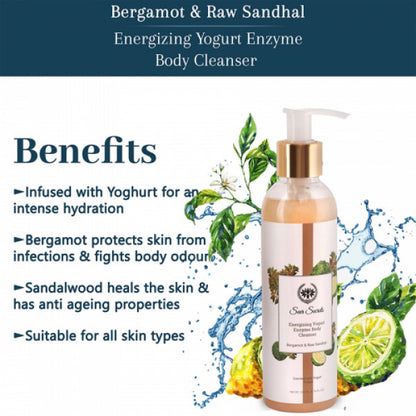 Seer Secrets Bergamot & Raw Sandhal Energizing Yogurt Enzyme Body Cleanser, 200ml