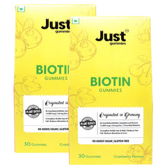 Just Gummies Biotin Cranberry Flavour, 30 Gummies (Pack Of 2)