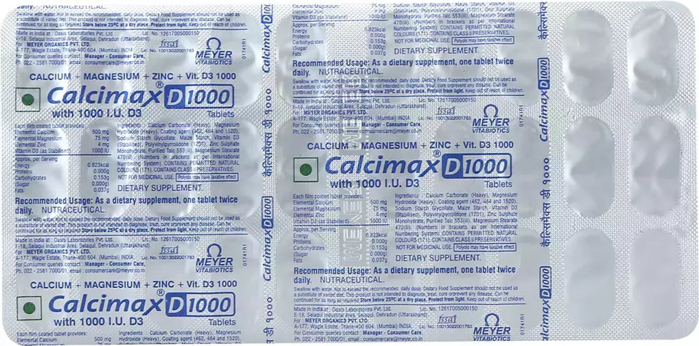 Calcimax D 1000mg, 30 Tablets