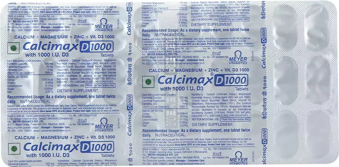 Calcimax D 1000mg, 30 Tablets