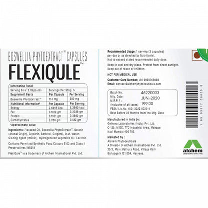 AlchemLife - Flexiqule - Natural Care for Joint Stiffness & Pain, 10 Capsules