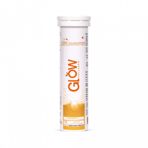 GlowGlutathione Collagen Effervescent - Pineapple, 15 Tablets