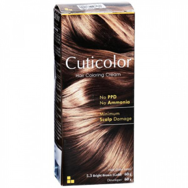 Cuticolor Hair Coloring Bright Brown (Gold) Cream, 60gm