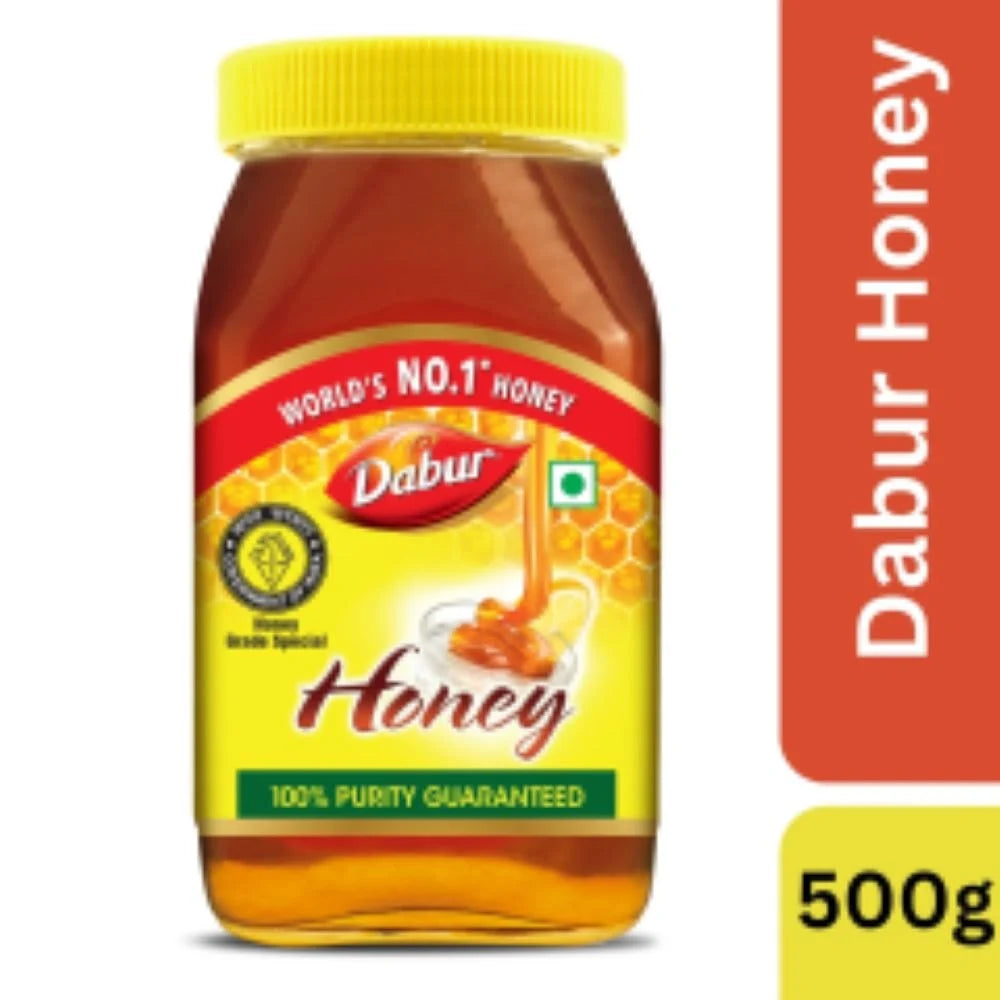 Dabur Honey Glass Bottle, 500gm