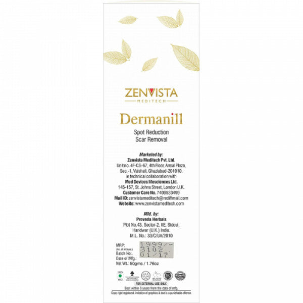 Zenvista Dermanill Spot Reduction & Scar Removal Cream, 50gm