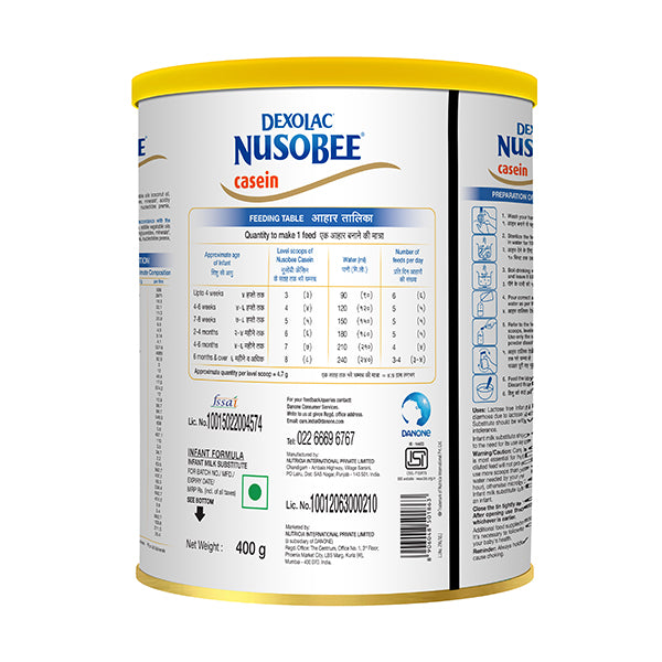 Nusobee 酪蛋白婴儿配方奶粉，400 克