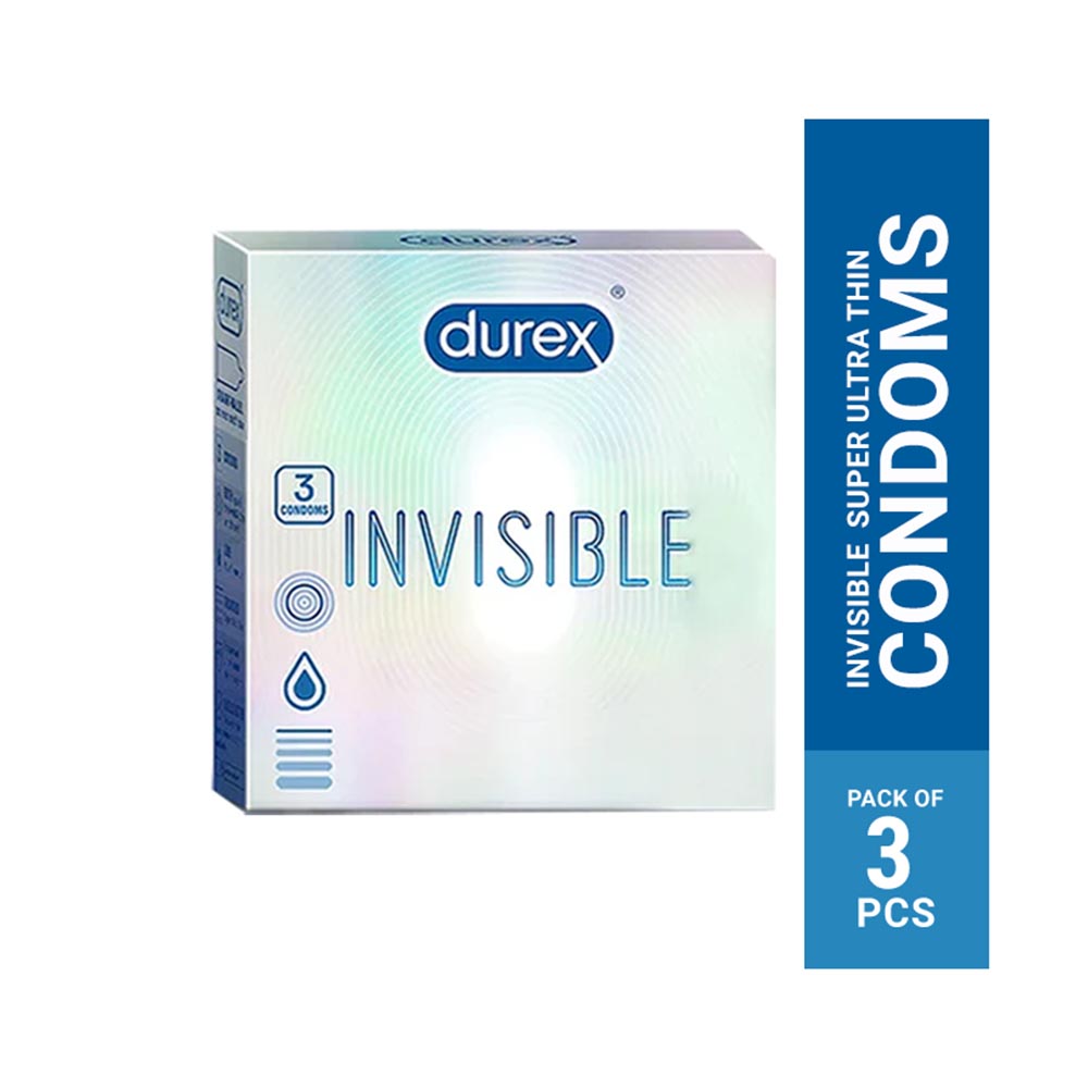 Durex Invisible Super Ultra Thin Condoms For Men, 3`s