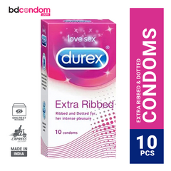 Durex Extra Ribbed Condom, 10`s