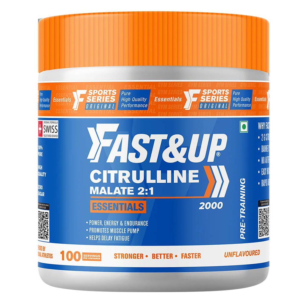 Fast&amp;Up Citrulline Malate Essentials tanpa perisa, 100 Hidangan