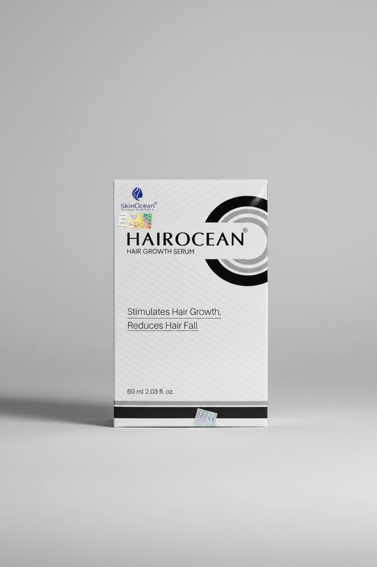 Hairocean hair growth serum packaging on a white background