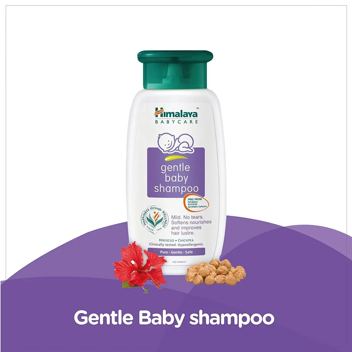 Himalaya Babycare gentle baby shampoo bottle with packaging elements on a white background