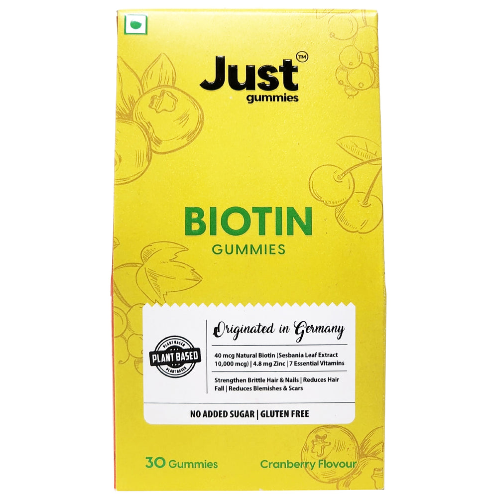 Just Gummies Biotin Cranberry Flavour, 30 Gummies