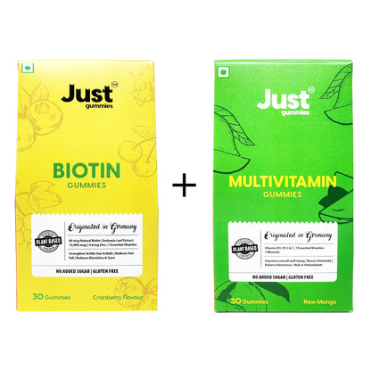 Just Gummies Biotin and Multivitamin Gummies Combo Pack