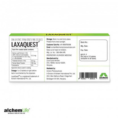 AlchemLife LaxaQuest Natural Effective Relief from Constipation, 10 Capsules