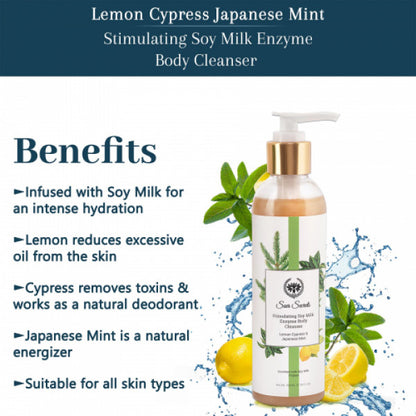 Seer Secrets Lemon Cypress Japanese Mint Soy Milk Enzyme Body Cleanser, 200ml