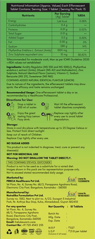 Nutritional label on a green background with text and numbers.