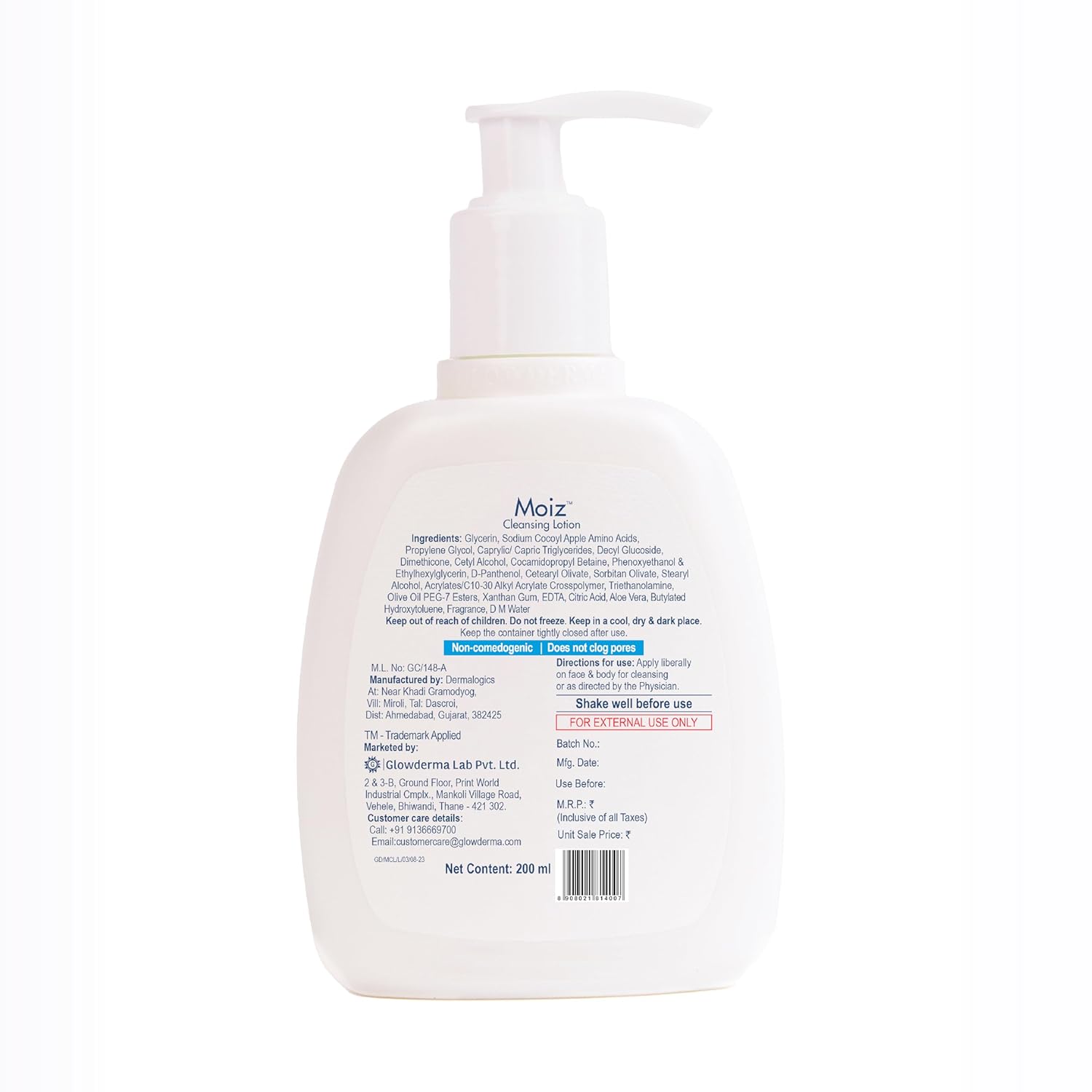 Moiz Cleansing Lotion, 200ml – ClickOnCare