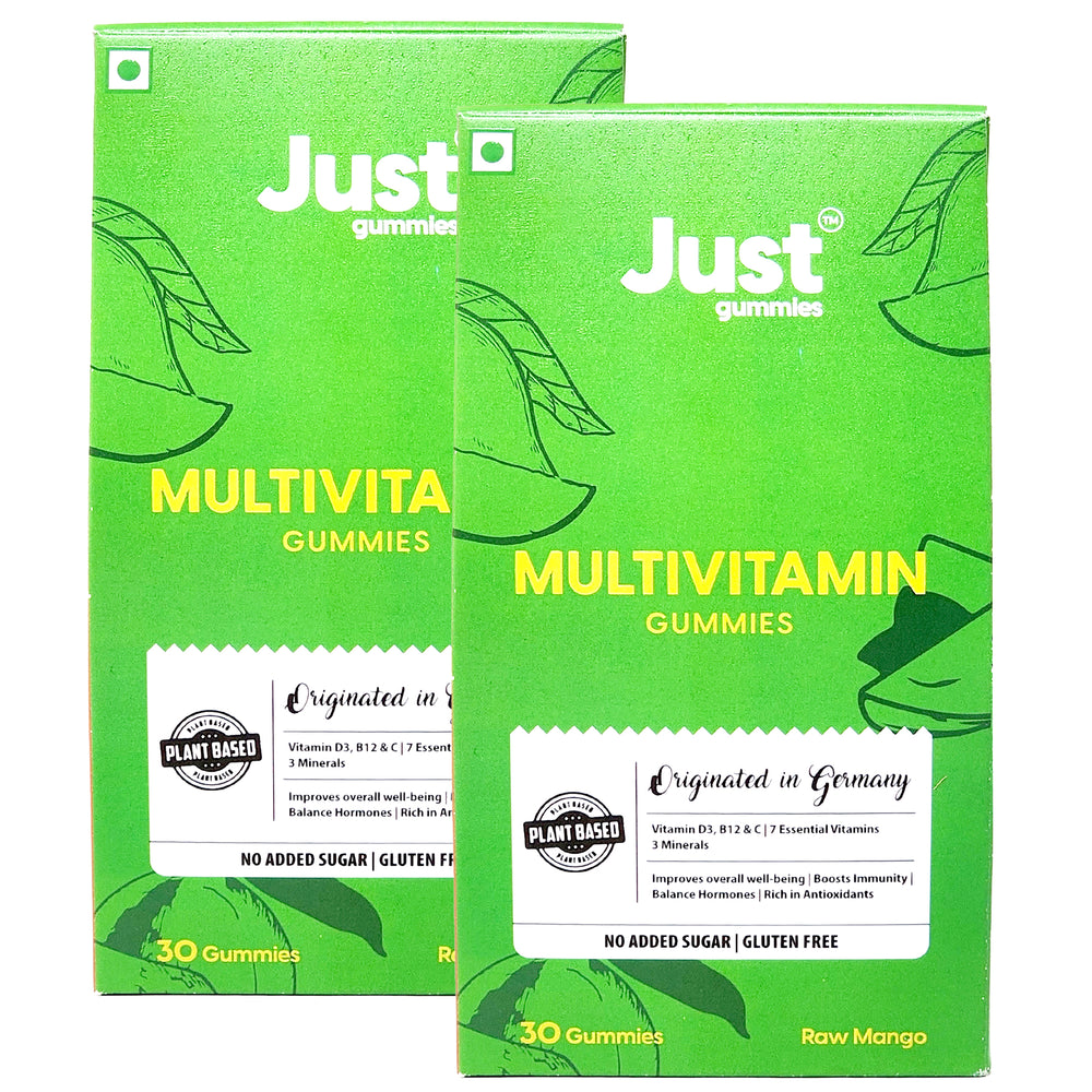 Just Gummies Multivitamin Raw Mango Flavour, 30 Gummies (Pack Of 2)