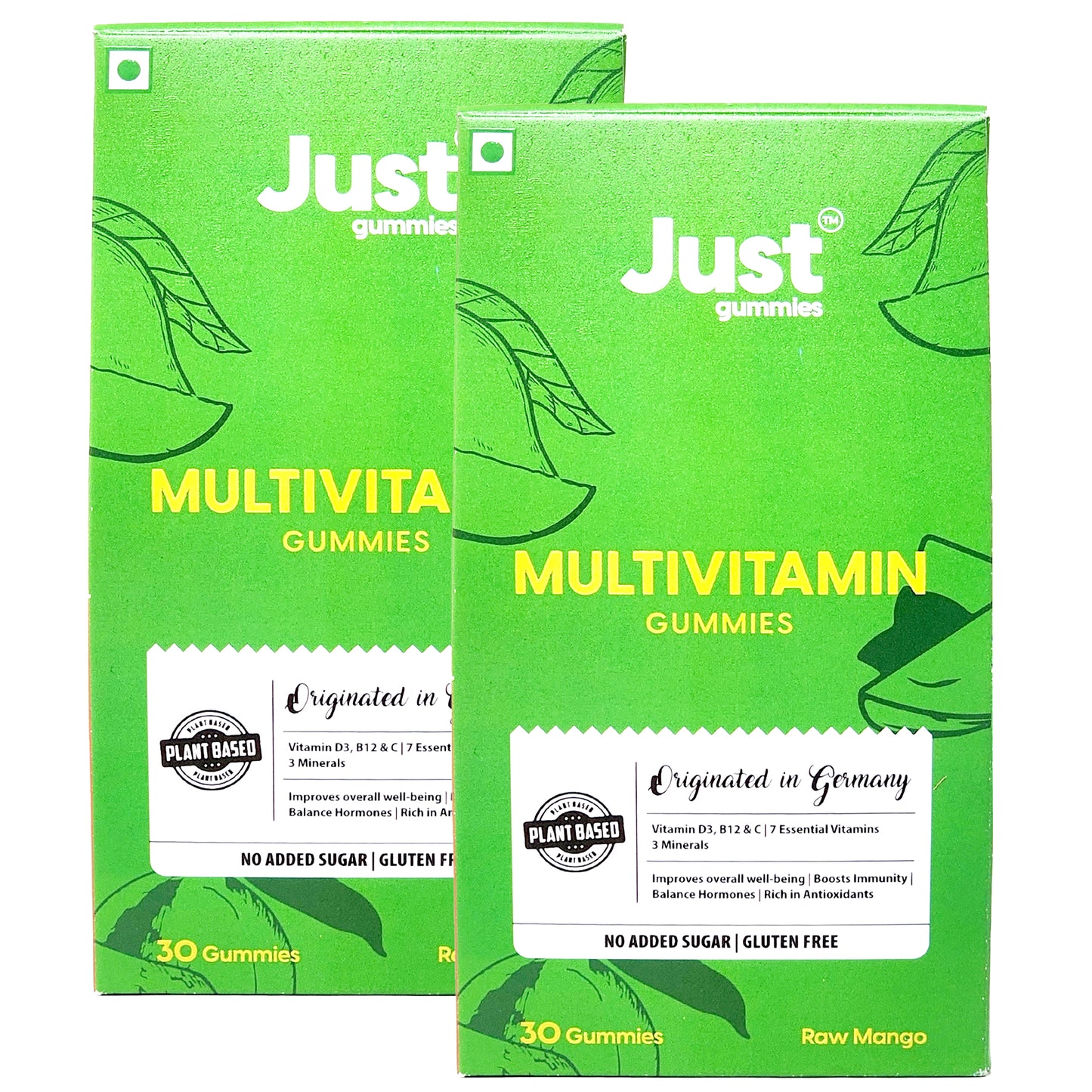 Just Gummies Multivitamin Raw Mango Flavour, 30 Gummies (Pack Of 2)