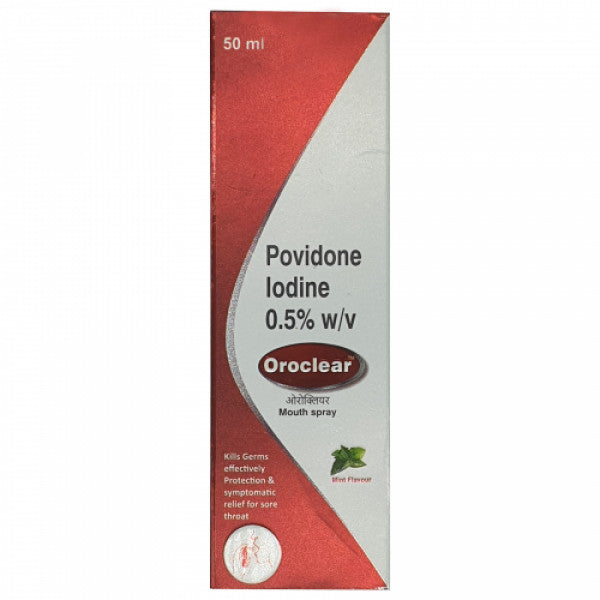 Oroclear Povidone Iodine 0.5% w/v Mouth Spray, 50ml