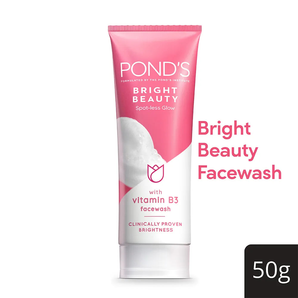 Pond's Bright Beauty Facewash tube on a white background