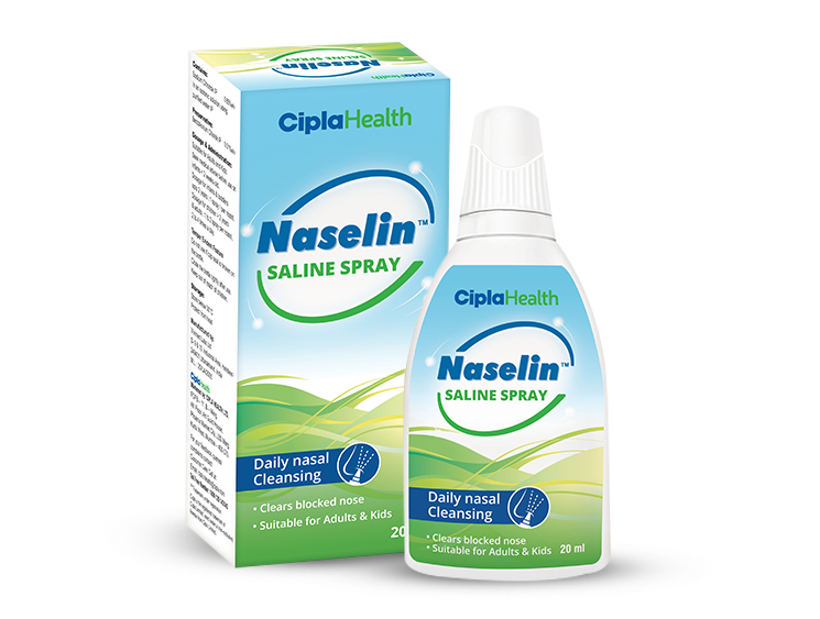 Naselin Saline Nasal Spray,  20ml