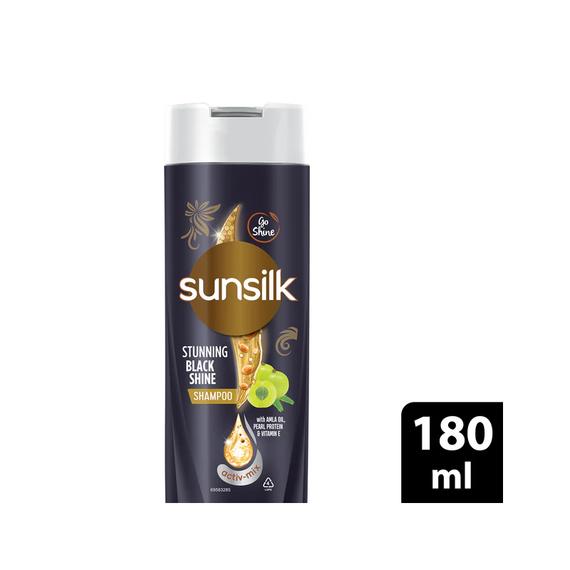 Sunsilk Stunning Black Shine Shampoo, 180ml